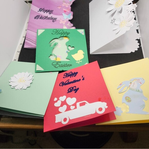 Hand Crafted Colorful All Occasoin Cards Set of 12 - Picture 5 of 16